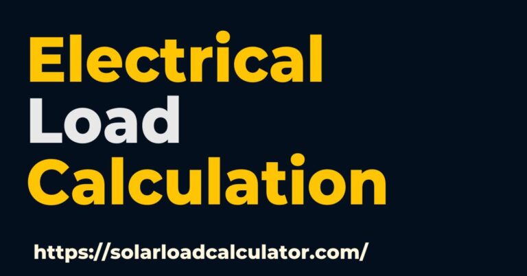 Electrical Load Calculation